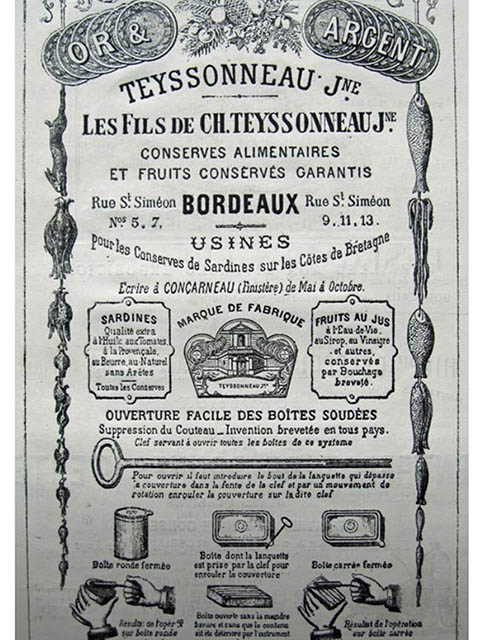 Affiche de la Conserverie Teyssonneau  à Bordeaux