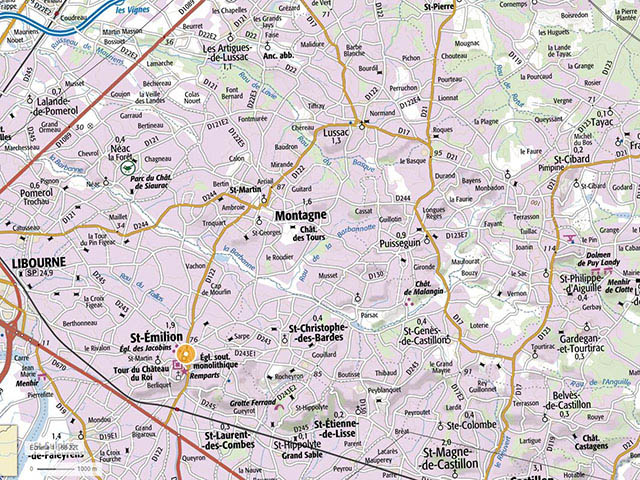 Saint Emilion area detailed map