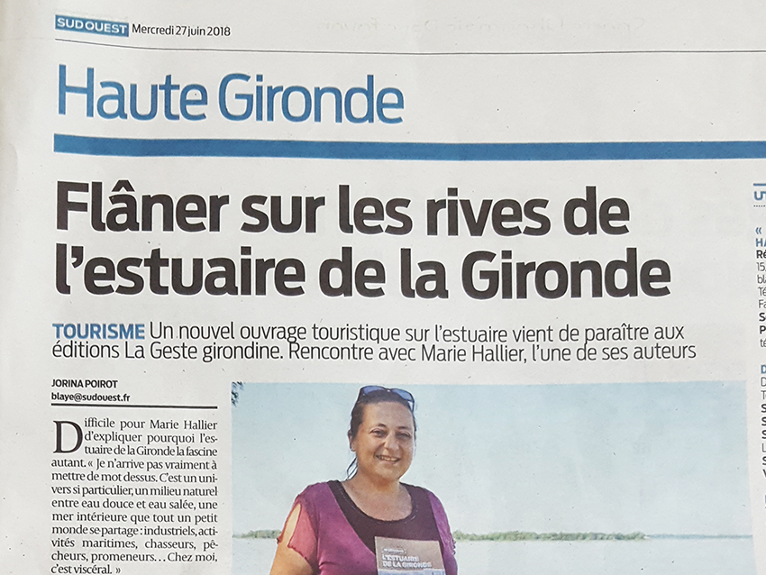 Press article about the book Discovering the Gironde estuary
